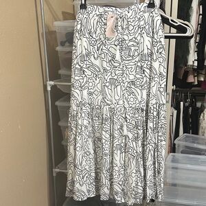 Philosophy Black and White A-Line Skirt